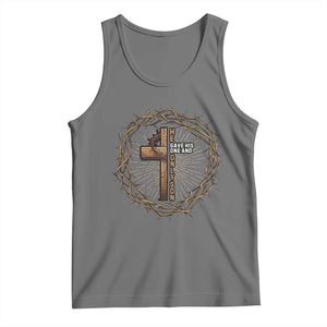 Christian Cross Tank Top Bible John 3:16 Jesus He Gave His Only Son Jesus Christian TS10 Black Heather Print Your Wear