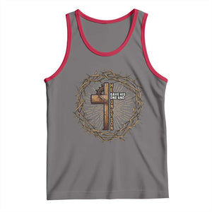 Christian Cross Tank Top Bible John 3:16 Jesus He Gave His Only Son Jesus Christian TS10 Deep Heather Red Print Your Wear