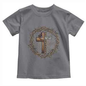 Christian Cross Toddler T Shirt Bible John 3:16 Jesus He Gave His Only Son Jesus Christian TS10 Charcoal Print Your Wear