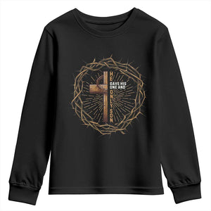 Christian Cross Youth Sweatshirt Bible John 3:16 Jesus He Gave His Only Son Jesus Christian TS10 Black Print Your Wear