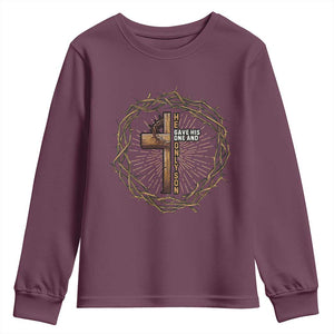 Christian Cross Youth Sweatshirt Bible John 3:16 Jesus He Gave His Only Son Jesus Christian TS10 Maroon Print Your Wear