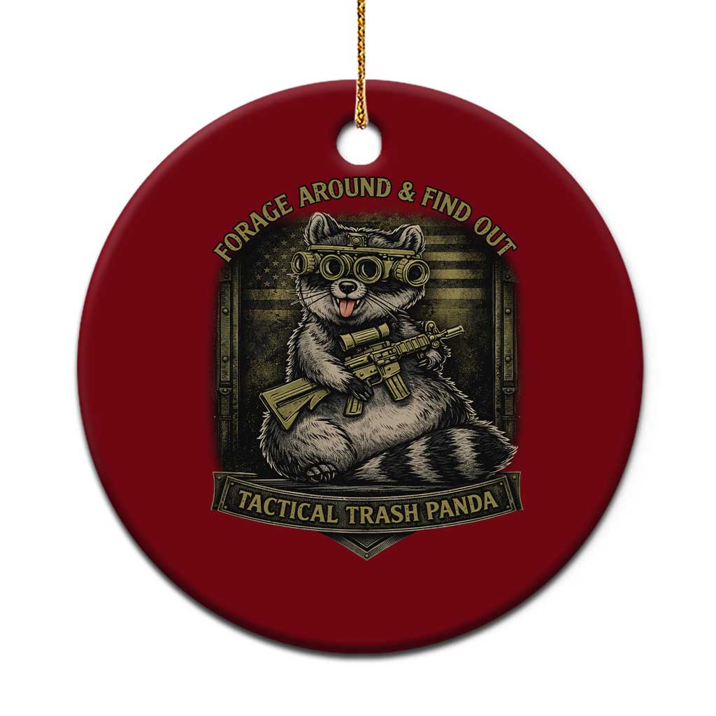 Tactical Trash Panda Ceramic Ornament Funny Raccoon Military Graphic Patriotic Veteran TS10 1pc Red Print Your Wear