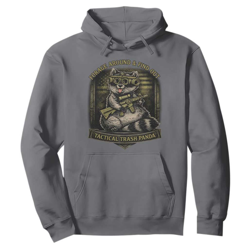 Tactical Trash Panda Hoodie Funny Raccoon Military Graphic Patriotic Veteran TS10 Charcoal Print Your Wear