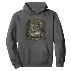 Tactical Trash Panda Hoodie Funny Raccoon Military Graphic Patriotic Veteran TS10 Dark Heather Print Your Wear
