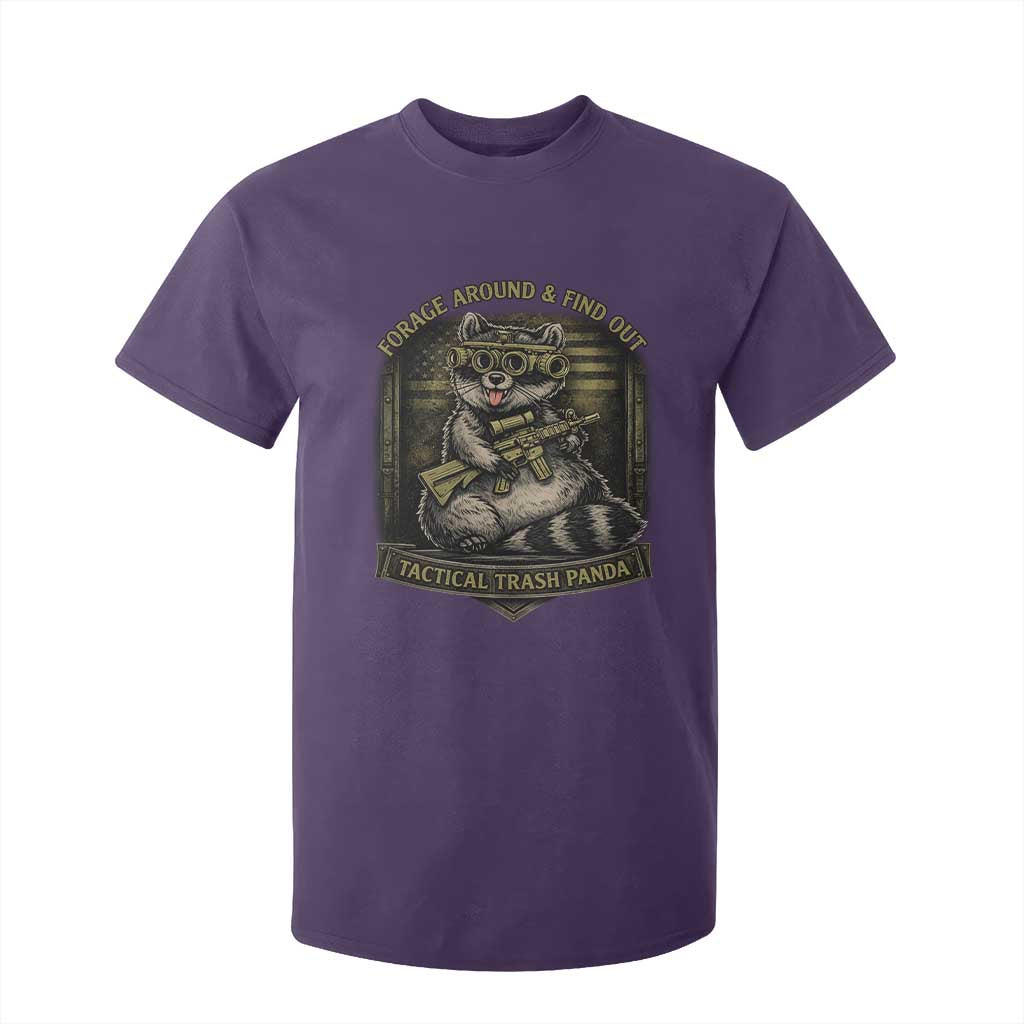Tactical Trash Panda T Shirt For Kid Funny Raccoon Military Graphic Patriotic Veteran TS10 Purple Print Your Wear