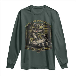 Tactical Trash Panda Long Sleeve Shirt Funny Raccoon Military Graphic Patriotic Veteran TS10 Dark Forest Green Print Your Wear