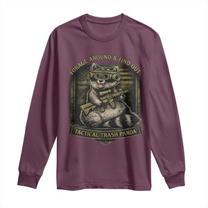 Tactical Trash Panda Long Sleeve Shirt Funny Raccoon Military Graphic Patriotic Veteran TS10 Maroon Print Your Wear