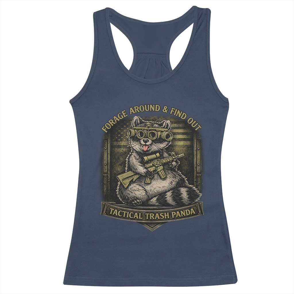 Tactical Trash Panda Racerback Tank Top Funny Raccoon Military Graphic Patriotic Veteran TS10 Navy Print Your Wear