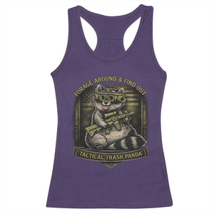 Tactical Trash Panda Racerback Tank Top Funny Raccoon Military Graphic Patriotic Veteran TS10 Purple Print Your Wear