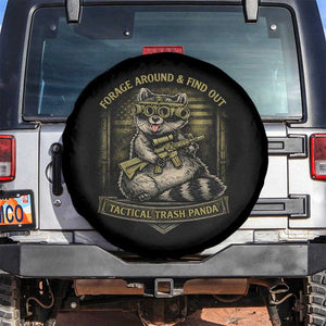 Tactical Trash Panda Spare Tire Cover Funny Raccoon Military Graphic Patriotic Veteran TS10 No hole Black Print Your Wear