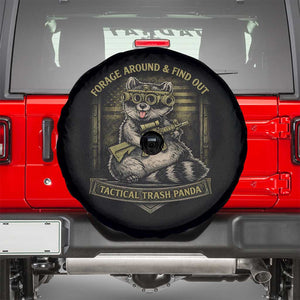 Tactical Trash Panda Spare Tire Cover Funny Raccoon Military Graphic Patriotic Veteran TS10 Black Print Your Wear
