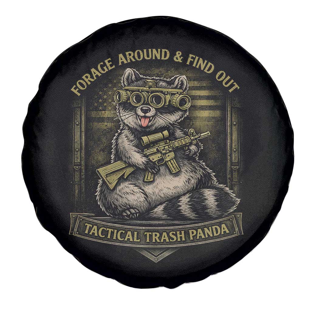 Tactical Trash Panda Spare Tire Cover Funny Raccoon Military Graphic Patriotic Veteran TS10 Print Your Wear