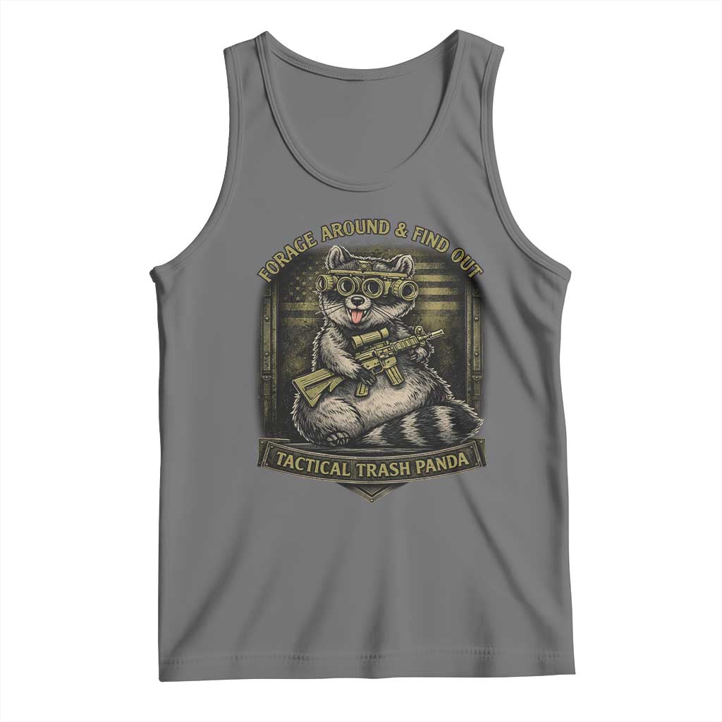 Tactical Trash Panda Tank Top Funny Raccoon Military Graphic Patriotic Veteran TS10 Black Heather Print Your Wear