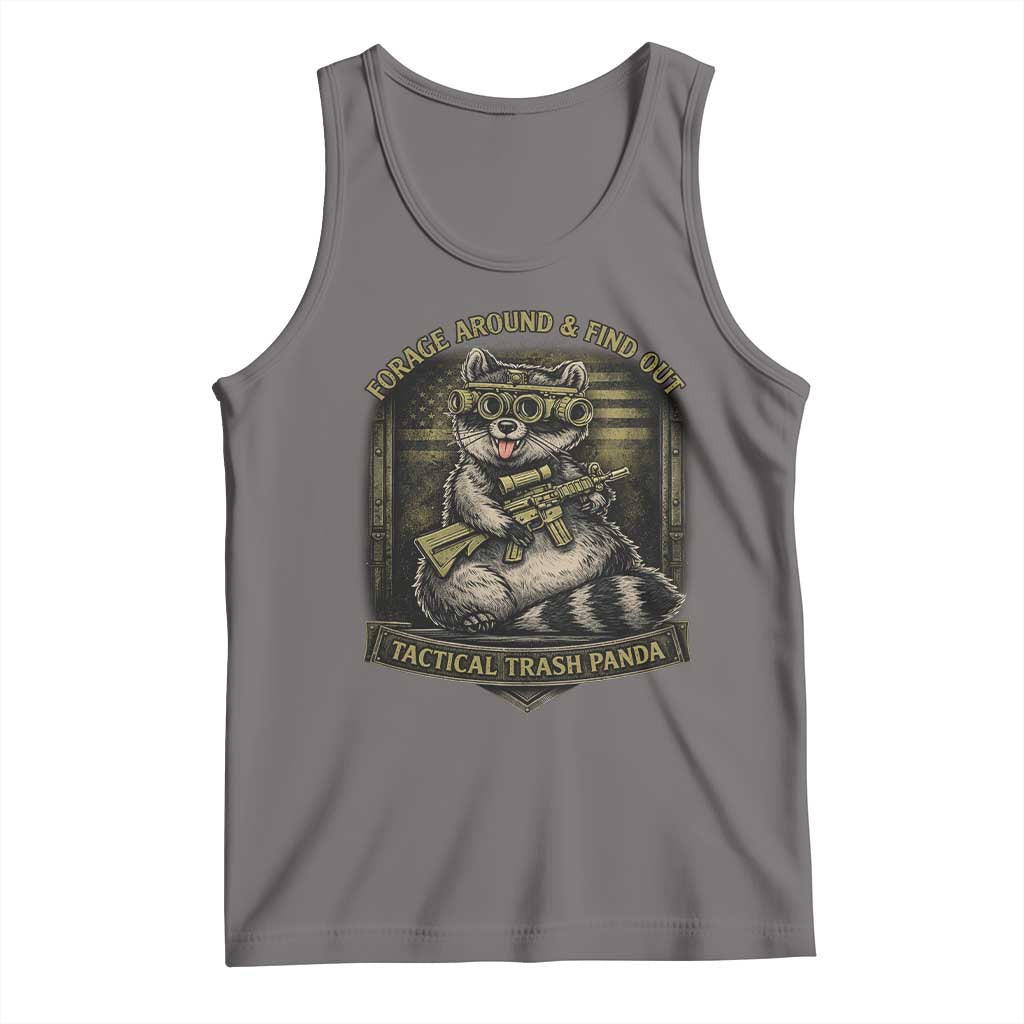 Tactical Trash Panda Tank Top Funny Raccoon Military Graphic Patriotic Veteran TS10 Deep Heather Print Your Wear