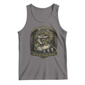 Tactical Trash Panda Tank Top Funny Raccoon Military Graphic Patriotic Veteran TS10 Deep Heather Print Your Wear