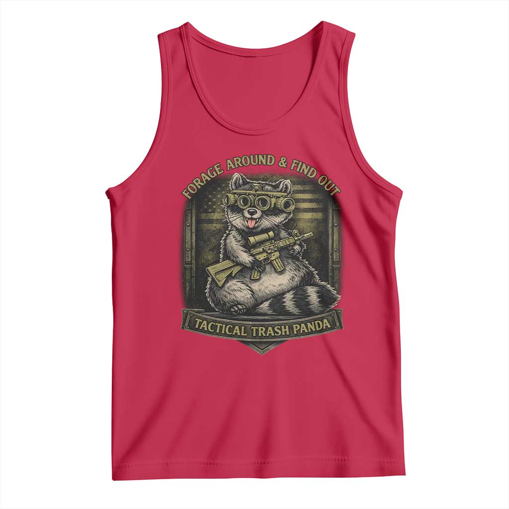 Tactical Trash Panda Tank Top Funny Raccoon Military Graphic Patriotic Veteran TS10 Red Print Your Wear