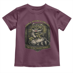 Tactical Trash Panda Toddler T Shirt Funny Raccoon Military Graphic Patriotic Veteran TS10 Maroon Print Your Wear