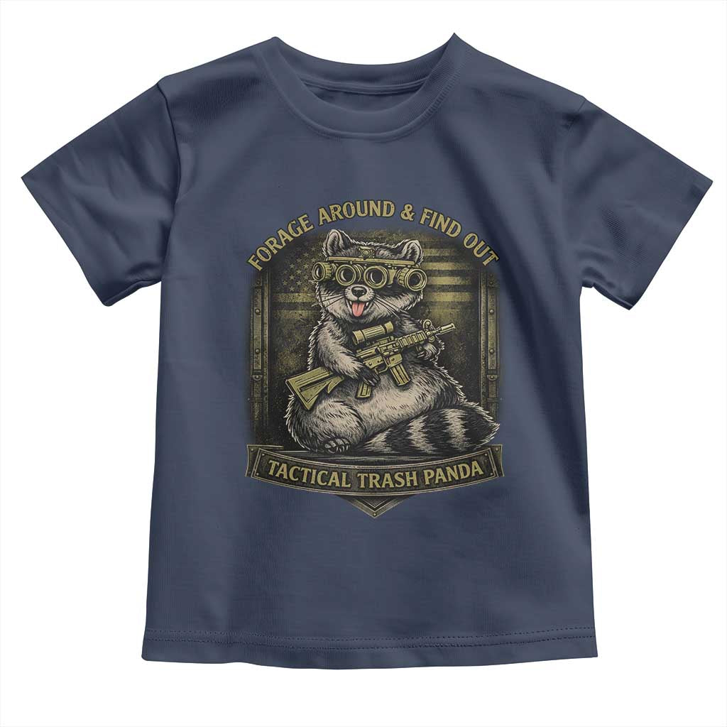 Tactical Trash Panda Toddler T Shirt Funny Raccoon Military Graphic Patriotic Veteran TS10 Navy Print Your Wear