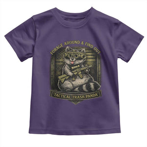 Tactical Trash Panda Toddler T Shirt Funny Raccoon Military Graphic Patriotic Veteran TS10 Purple Print Your Wear