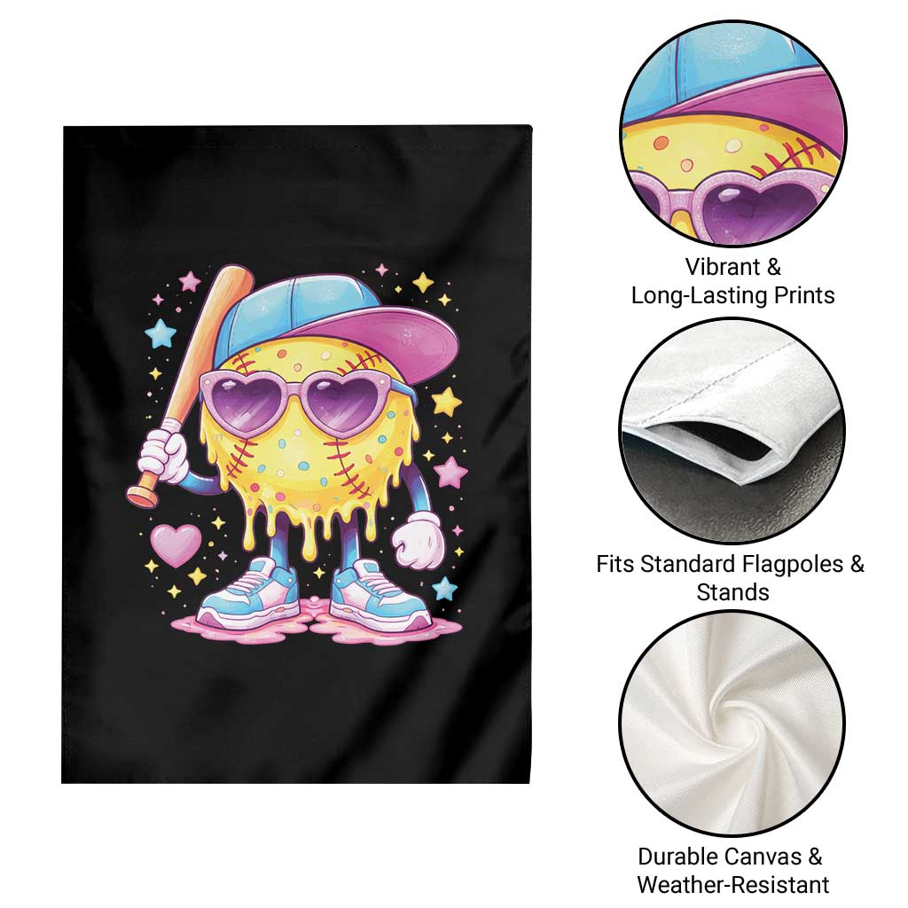Funny Softball Drip Garden Flag Ice Cream Sprinkles Softball Girls Kid TS10 Print Your Wear