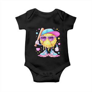 Funny Softball Drip Baby Onesie Ice Cream Sprinkles Softball Girls Kid TS10 Black Print Your Wear