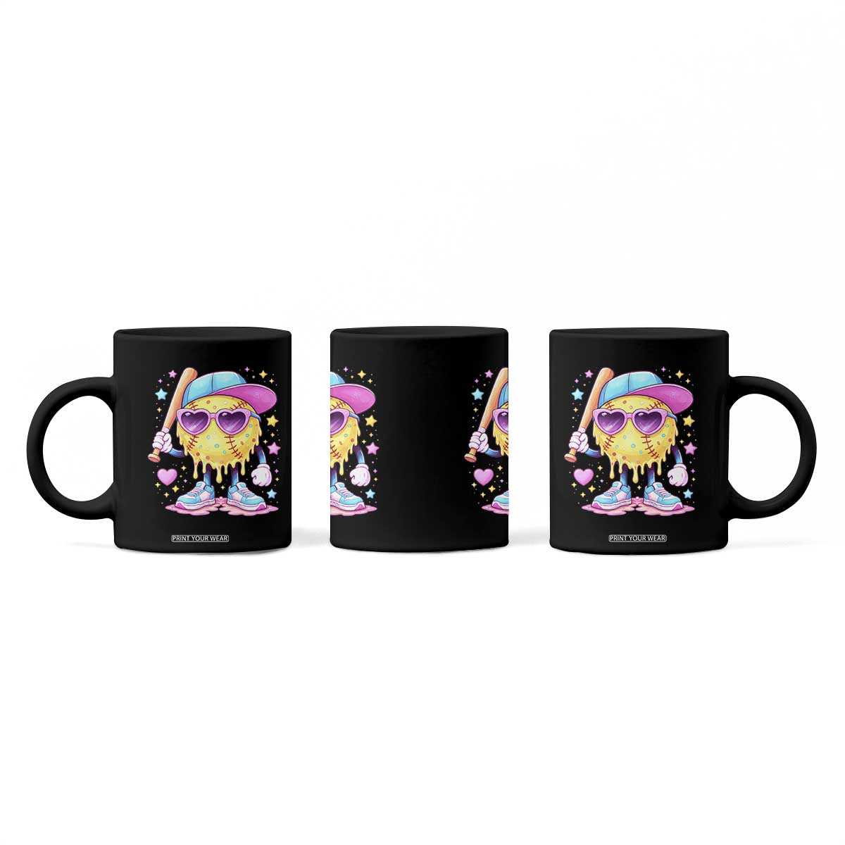Funny Softball Drip Coffee Mug Ice Cream Sprinkles Softball Girls Kid TS10 Print Your Wear