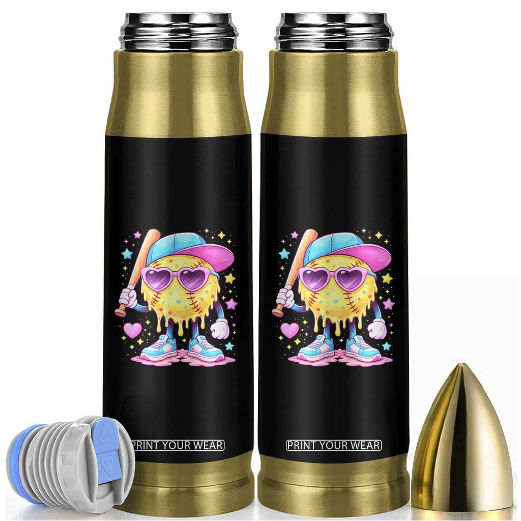 Funny Softball Drip Bullet Tumbler Ice Cream Sprinkles Softball Girls Kid TS10 Black Print Your Wear