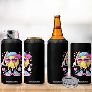 Funny Softball Drip 4 in 1 Can Cooler Tumbler Ice Cream Sprinkles Softball Girls Kid TS10 Print Your Wear