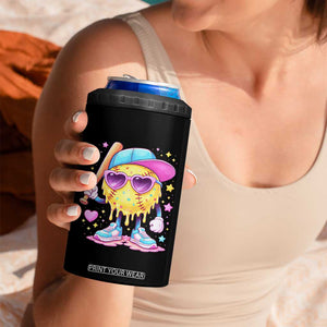 Funny Softball Drip 4 in 1 Can Cooler Tumbler Ice Cream Sprinkles Softball Girls Kid TS10 Print Your Wear