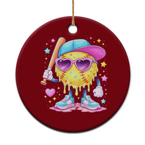 Funny Softball Drip Ceramic Ornament Ice Cream Sprinkles Softball Girls Kid TS10 1pc Red Print Your Wear
