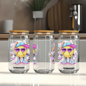 Funny Softball Drip Glass Can Ice Cream Sprinkles Softball Girls Kid TS10 Print Your Wear