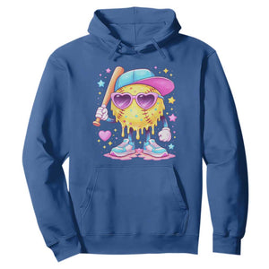 Funny Softball Drip Hoodie Ice Cream Sprinkles Softball Girls Kid TS10 Royal Blue Print Your Wear