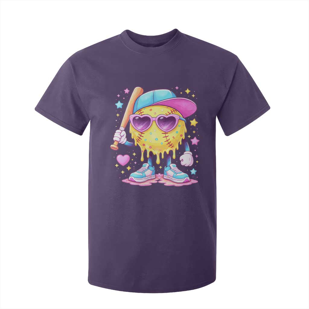 Funny Softball Drip T Shirt For Kid Ice Cream Sprinkles Softball Girls Kid TS10 Purple Print Your Wear
