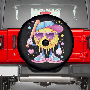 Funny Softball Drip Spare Tire Cover Ice Cream Sprinkles Softball Girls Kid TS10 Black Print Your Wear