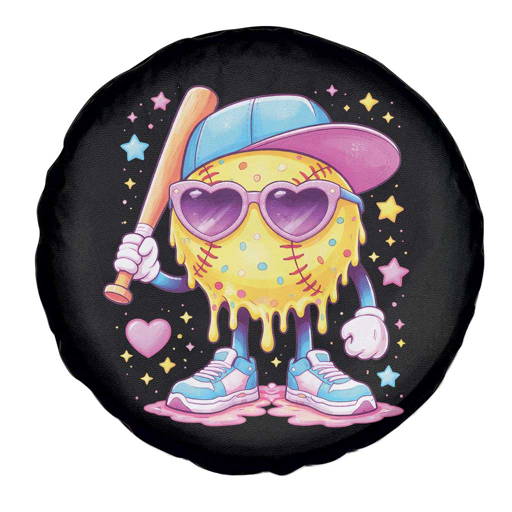 Funny Softball Drip Spare Tire Cover Ice Cream Sprinkles Softball Girls Kid TS10 Print Your Wear
