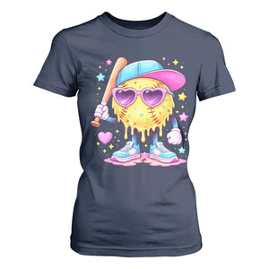 Funny Softball Drip T Shirt For Women Ice Cream Sprinkles Softball Girls Kid TS10 Navy Print Your Wear