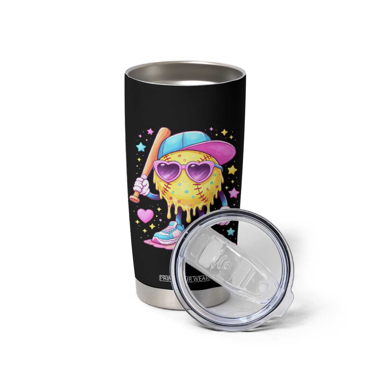 Funny Softball Drip Tumbler Cup Ice Cream Sprinkles Softball Girls Kid TS10 Print Your Wear