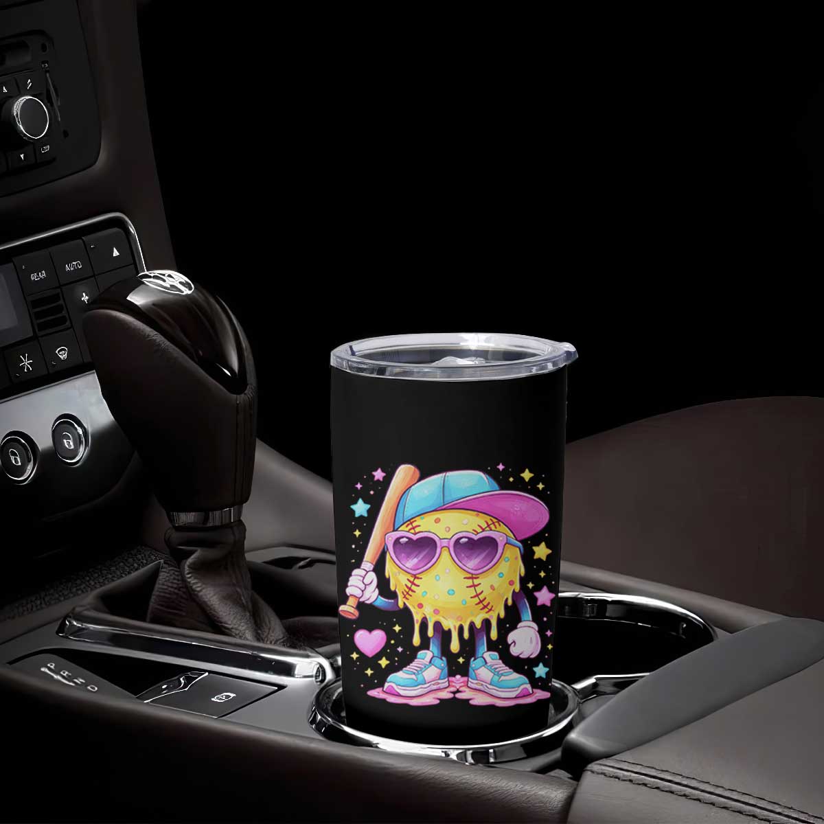 Funny Softball Drip Tumbler Cup Ice Cream Sprinkles Softball Girls Kid TS10 Print Your Wear
