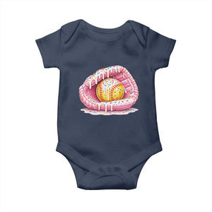 Softball Drip Baby Onesie Ice Cream Sprinkles Softball Glove Girls Kid TS10 Navy Print Your Wear