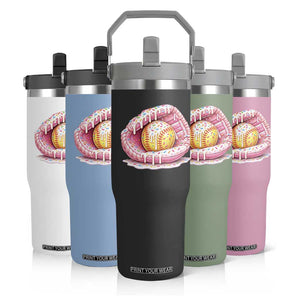 Softball Drip Flip Straw Tumbler Ice Cream Sprinkles Softball Glove Girls Kid TS10 Print Your Wear