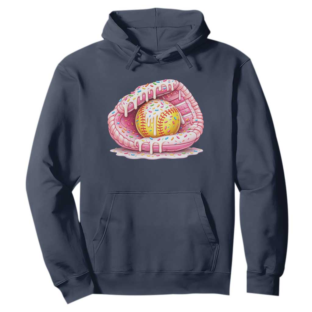 Softball Drip Hoodie Ice Cream Sprinkles Softball Glove Girls Kid TS10 Navy Print Your Wear