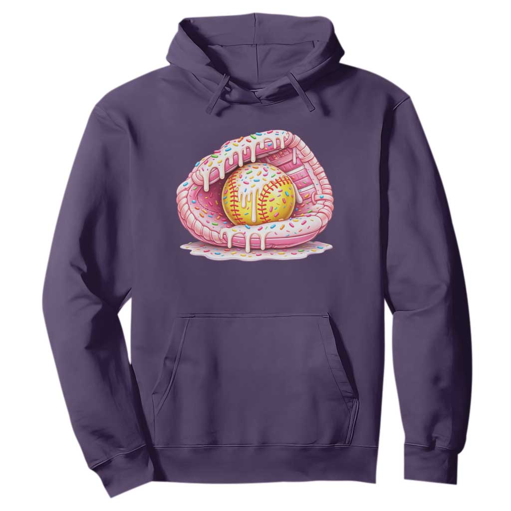 Softball Drip Hoodie Ice Cream Sprinkles Softball Glove Girls Kid TS10 Purple Print Your Wear