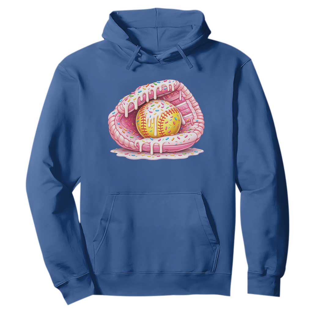 Softball Drip Hoodie Ice Cream Sprinkles Softball Glove Girls Kid TS10 Royal Blue Print Your Wear