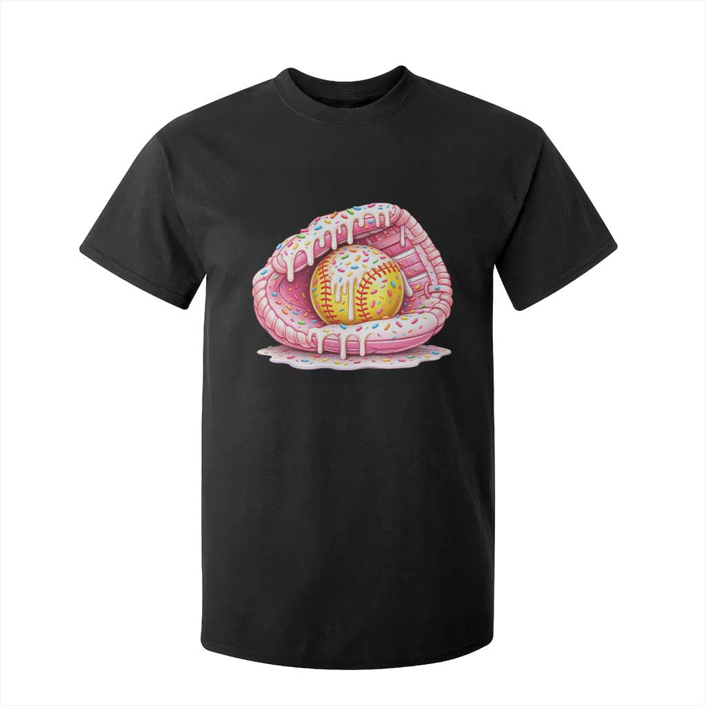 Softball Drip T Shirt For Kid Ice Cream Sprinkles Softball Glove Girls Kid TS10 Black Print Your Wear