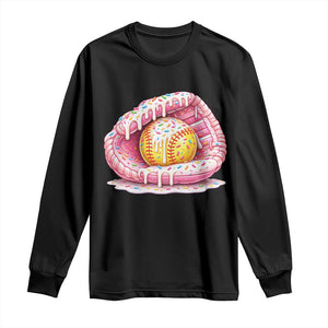 Softball Drip Long Sleeve Shirt Ice Cream Sprinkles Softball Glove Girls Kid TS10 Black Print Your Wear