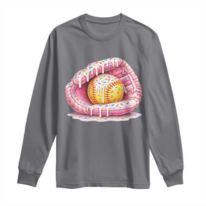 Softball Drip Long Sleeve Shirt Ice Cream Sprinkles Softball Glove Girls Kid TS10 Charcoal Print Your Wear