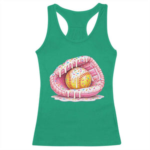 Softball Drip Racerback Tank Top Ice Cream Sprinkles Softball Glove Girls Kid TS10 Irish Green Print Your Wear