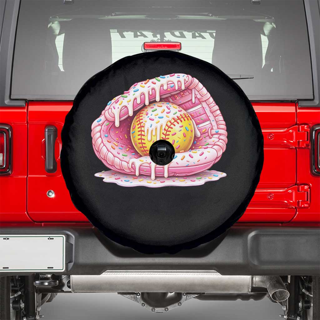 Softball Drip Spare Tire Cover Ice Cream Sprinkles Softball Glove Girls Kid TS10 Black Print Your Wear