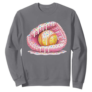 Softball Drip Sweatshirt Ice Cream Sprinkles Softball Glove Girls Kid TS10 Charcoal Print Your Wear
