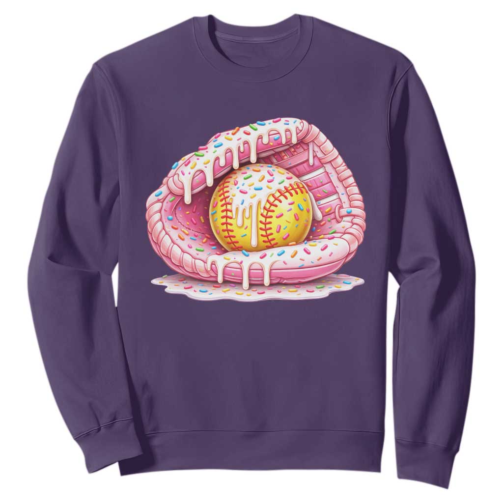 Softball Drip Sweatshirt Ice Cream Sprinkles Softball Glove Girls Kid TS10 Purple Print Your Wear